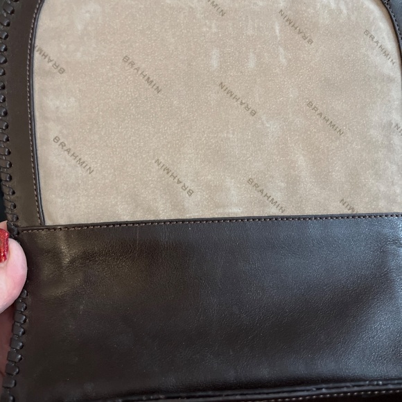 Brahmin Saddlebag with Suede accents and whip stitching - Picture 8 of 10